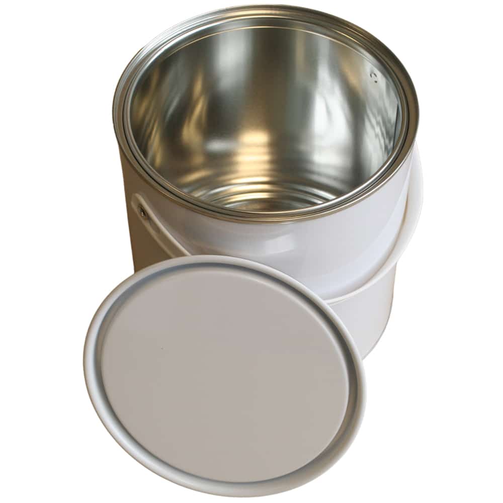 2.5L White Lever Lids - Plain Internal | Birmingham Tin Box Co.